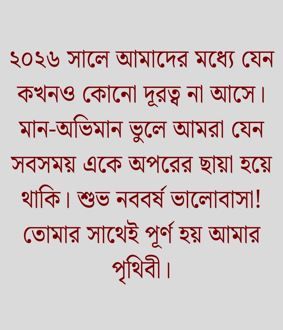 ভালোবাসার মানুষকে নতুন বছরের শুভেচ্ছা মেসেজ