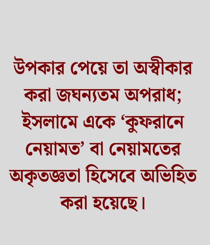 অকৃতজ্ঞ মানুষ নিয়ে ইসলামিক উক্তি