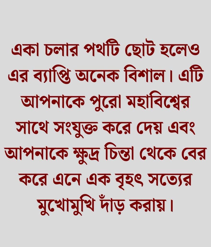 একা পথ চলা নিয়ে উক্তি